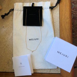 Mejuri Lotus Necklace-Gold Vermeil, White Sapphire